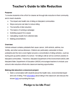 Teachers Guide to Idle Reduction Thumbnail Image