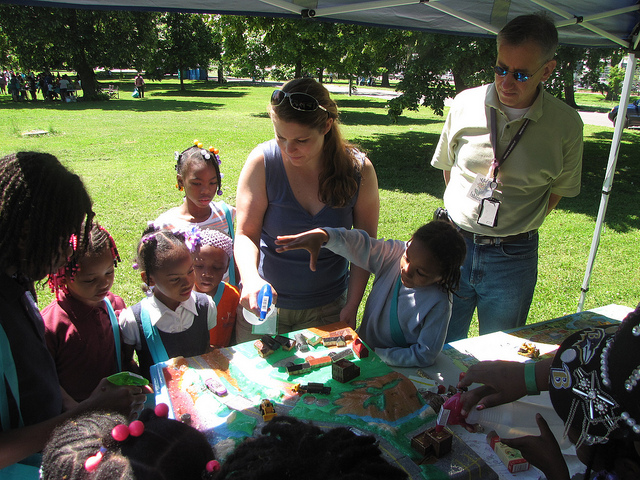 Children engaged in an educational activity.