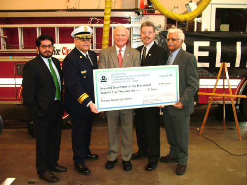 Secretary Philbrick, EPA present city with a check