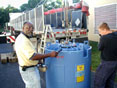 RHP inspector measuring radioactivity from material 