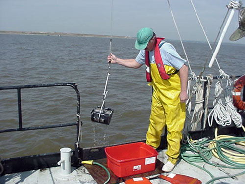 Dredging to collect sediment samples