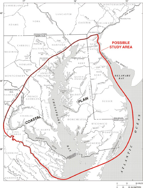 Study area for the Coastal Plain Water Supply Study