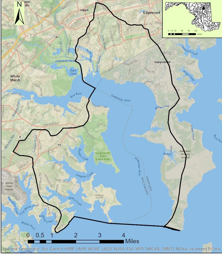 Map of the Gunpowder River Watershed