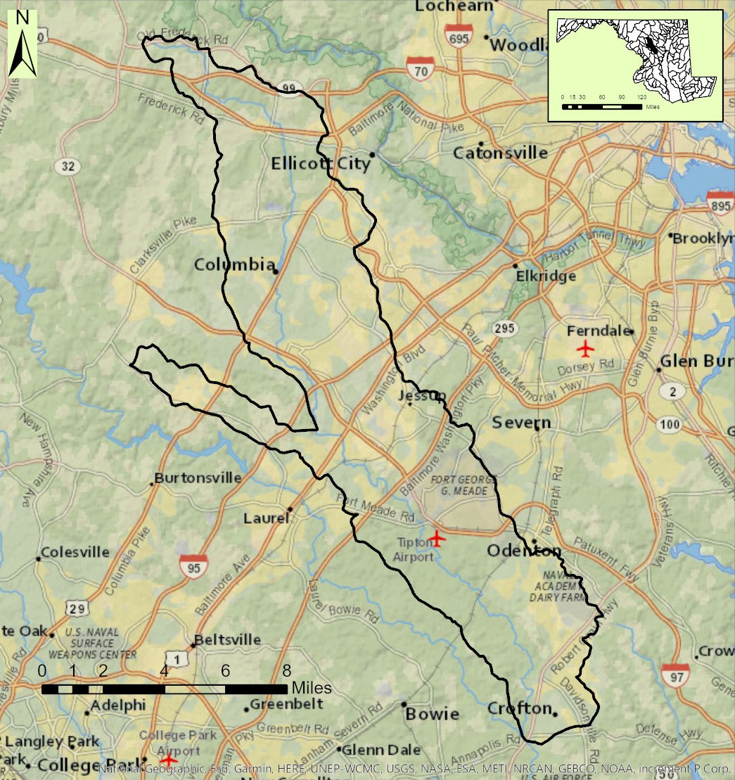 Map of the Little Patuxent River Watershed