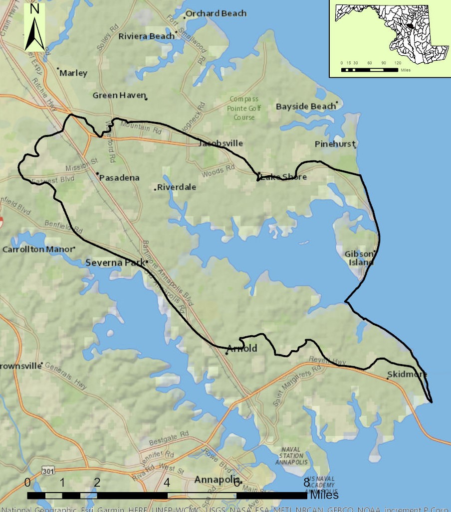 Map of the Magothy River Watershed