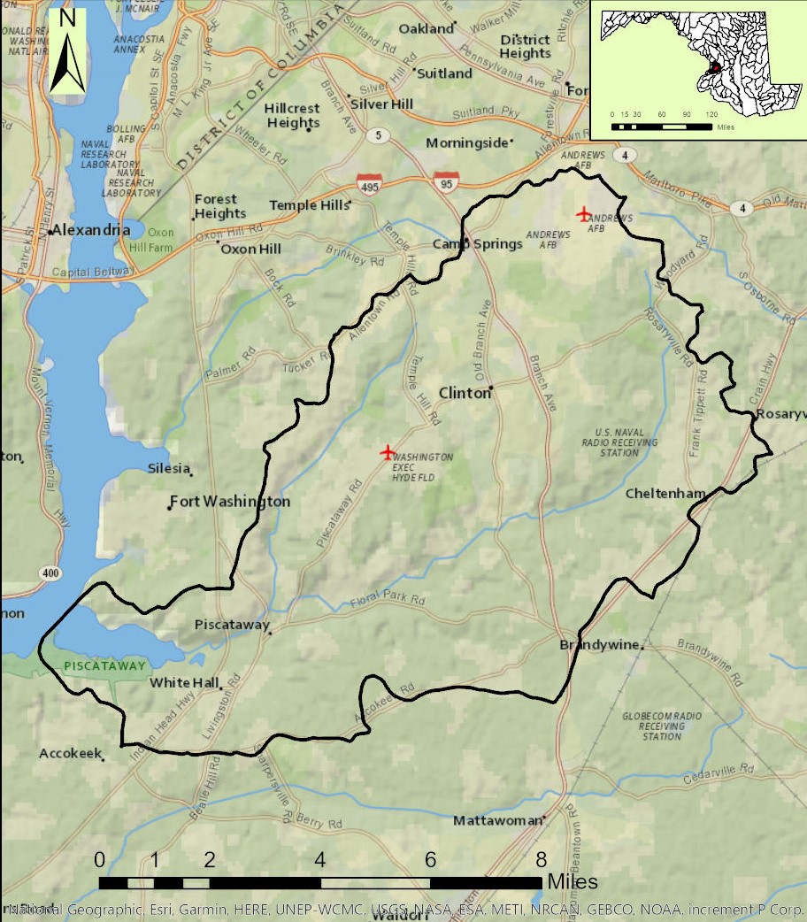 Piscataway Creek Watershed Map