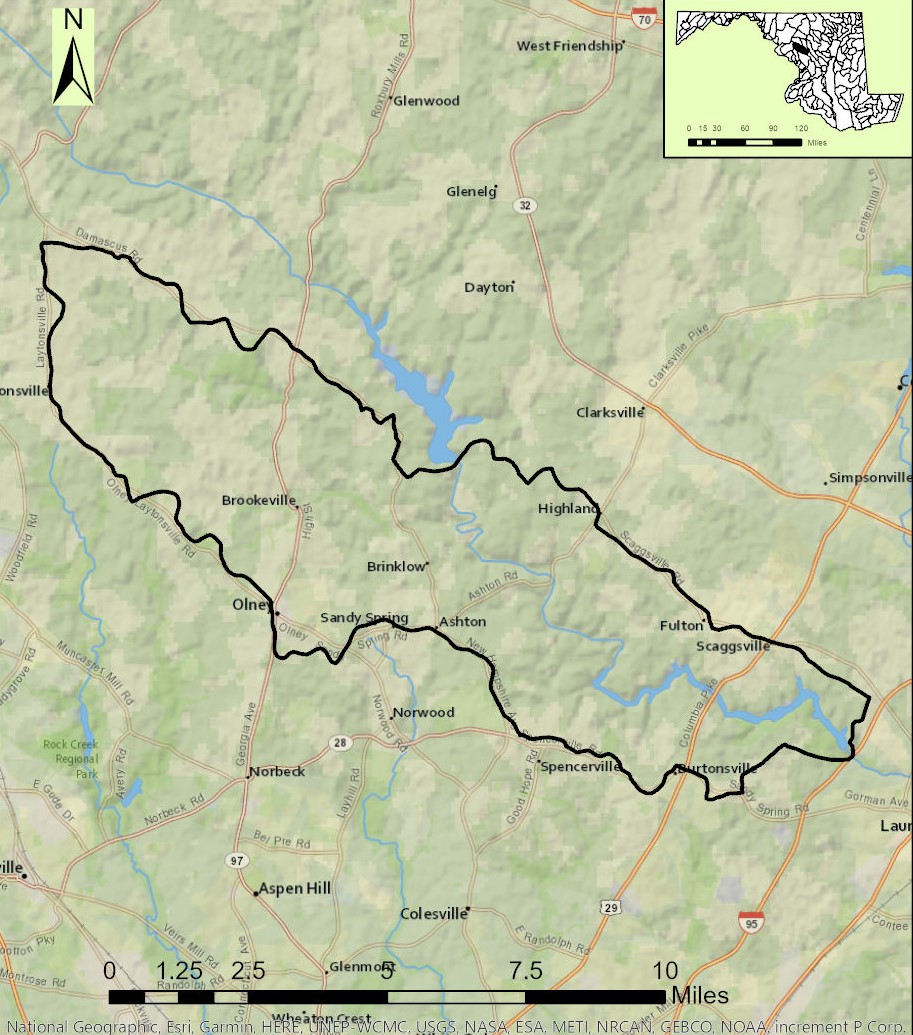 Map of Rocky Gorge Dam